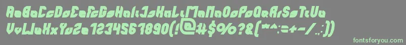 Fonte perfect Bold Italic – fontes verdes em um fundo cinza