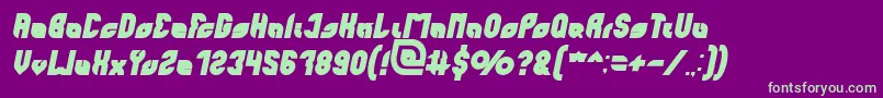 Fonte perfect Bold Italic – fontes verdes em um fundo violeta