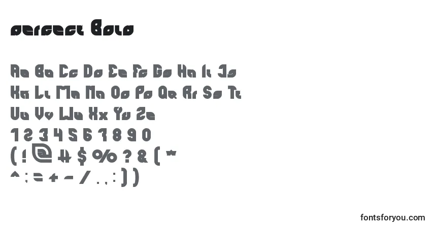 Schriftart Perfect Bold – Alphabet, Zahlen, spezielle Symbole