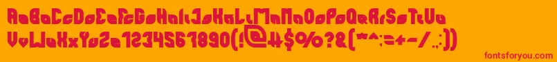 Fonte perfect Bold – fontes vermelhas em um fundo laranja