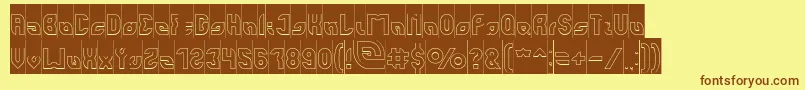 perfect Hollow Inverse-fontti – ruskeat fontit keltaisella taustalla