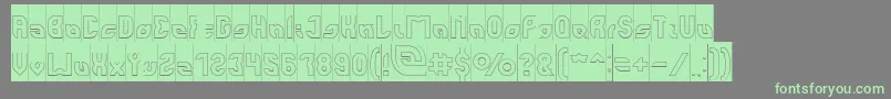 perfect Hollow Inverse-Schriftart – Grüne Schriften auf grauem Hintergrund