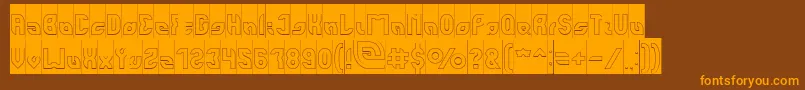 perfect Hollow Inverse Font – Orange Fonts on Brown Background