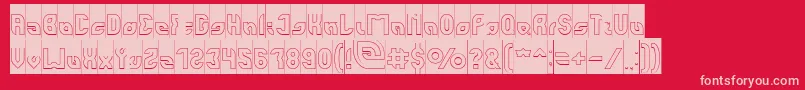 フォントperfect Hollow Inverse – 赤い背景にピンクのフォント