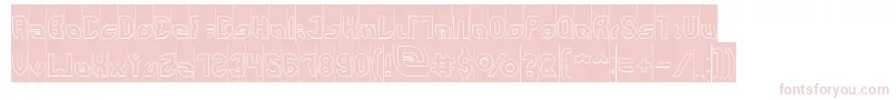 perfect Hollow Inverse-Schriftart – Rosa Schriften auf weißem Hintergrund
