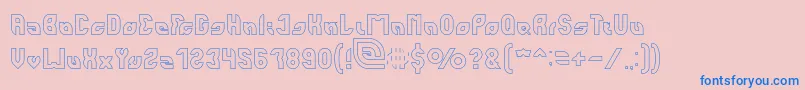 フォントperfect Hollow – ピンクの背景に青い文字