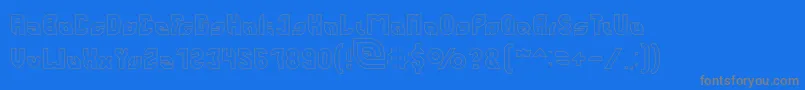フォントperfect Hollow – 青い背景に灰色の文字