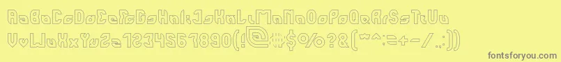 フォントperfect Hollow – 黄色の背景に灰色の文字