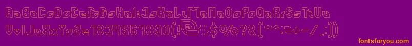 Fonte perfect Hollow – fontes laranjas em um fundo violeta
