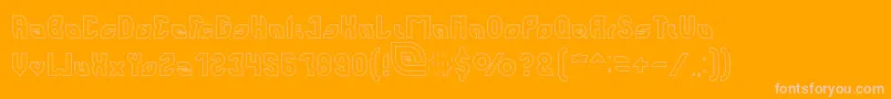 Fonte perfect Hollow – fontes rosa em um fundo laranja