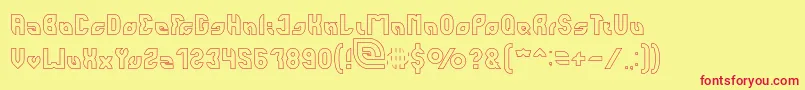 perfect Hollow Font – Red Fonts on Yellow Background