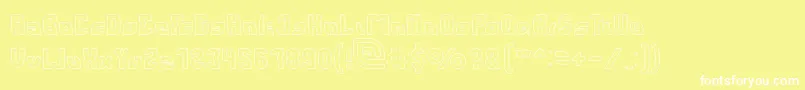 フォントperfect Hollow – 黄色い背景に白い文字
