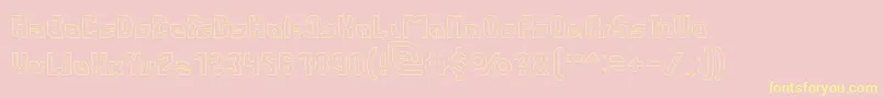 perfect Hollow-Schriftart – Gelbe Schriften auf rosa Hintergrund