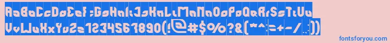 フォントperfect Inverse – ピンクの背景に青い文字