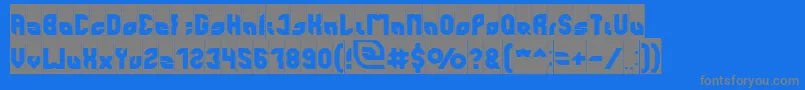perfect Inverse-fontti – harmaat kirjasimet sinisellä taustalla