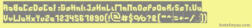 perfect Inverse-fontti – harmaat kirjasimet keltaisella taustalla