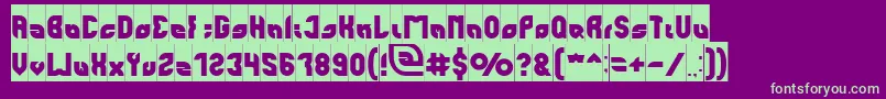 フォントperfect Inverse – 紫の背景に緑のフォント
