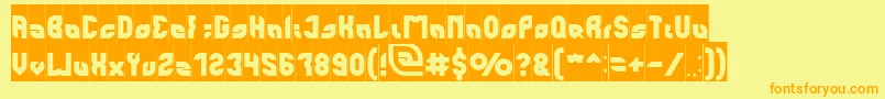 フォントperfect Inverse – オレンジの文字が黄色の背景にあります。