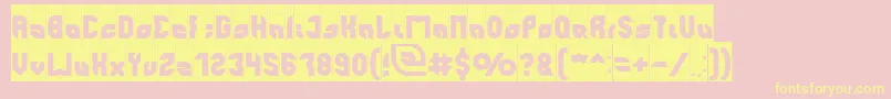 perfect Inverse-fontti – keltaiset fontit vaaleanpunaisella taustalla