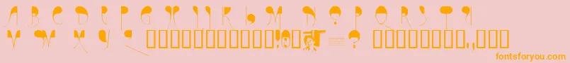 Chasezenparis-Schriftart – Orangefarbene Schriften auf rosa Hintergrund