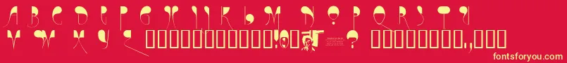 Chasezenparis Font – Yellow Fonts on Red Background