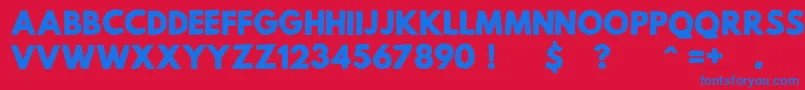 フォントMildLifeRegularPersonalUse – 赤い背景に青い文字