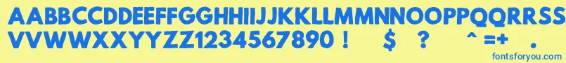 MildLifeRegularPersonalUse Font – Blue Fonts on Yellow Background