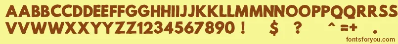 Saiba mais sobre a fonte MildLifeRegularPersonalUse Fonte MildLifeRegularPersonalUse – fontes marrons em um fundo amarelo