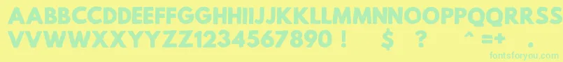 MildLifeRegularPersonalUse-Schriftart – Grüne Schriften auf gelbem Hintergrund