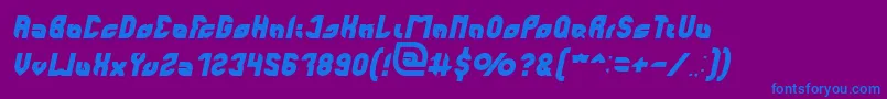 perfect Italic-Schriftart – Blaue Schriften auf violettem Hintergrund