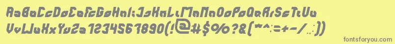 フォントperfect Italic – 黄色の背景に灰色の文字