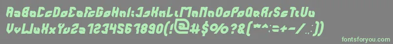 Fonte perfect Italic – fontes verdes em um fundo cinza