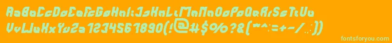 フォントperfect Italic – オレンジの背景に緑のフォント