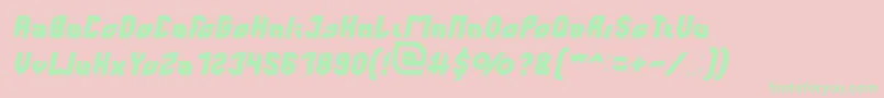 perfect Italic Font – Green Fonts on Pink Background