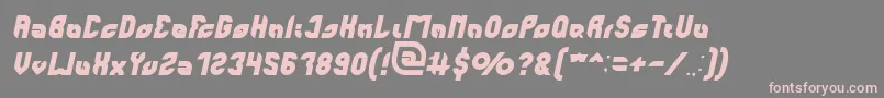 フォントperfect Italic – 灰色の背景にピンクのフォント