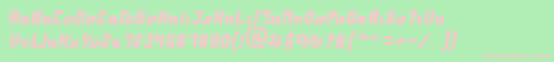 perfect Italic-fontti – vaaleanpunaiset fontit vihreällä taustalla