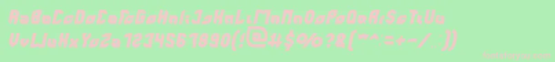 perfect Italic Font – Pink Fonts on Green Background