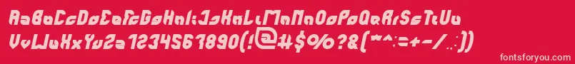 フォントperfect Italic – 赤い背景にピンクのフォント