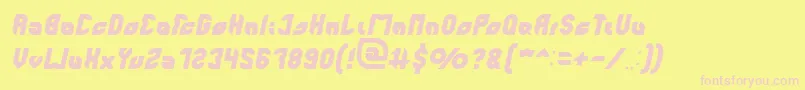 perfect Italic Font – Pink Fonts on Yellow Background