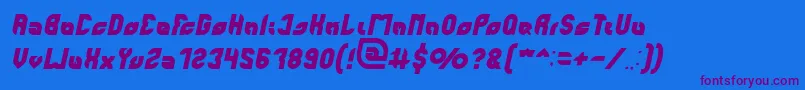 Fonte perfect Italic – fontes roxas em um fundo azul