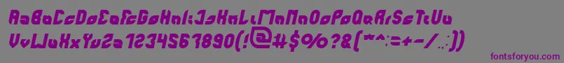 フォントperfect Italic – 紫色のフォント、灰色の背景