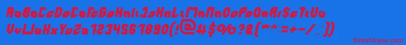 Fonte perfect Italic – fontes vermelhas em um fundo azul