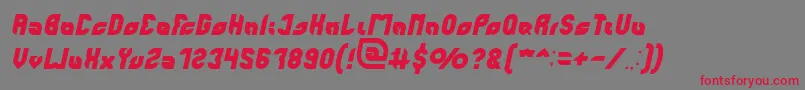 フォントperfect Italic – 赤い文字の灰色の背景