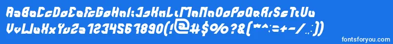 perfect Italic-fontti – valkoiset fontit sinisellä taustalla