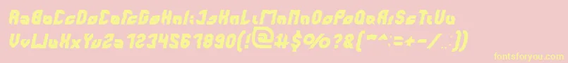 perfect Italic-Schriftart – Gelbe Schriften auf rosa Hintergrund