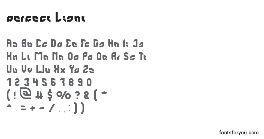 Perfect Light-fontti – aakkoset, numerot, erikoismerkit