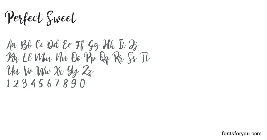 Schriftart Perfect Sweet – Alphabet, Zahlen, spezielle Symbole