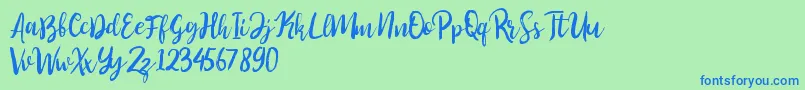 Perfect Sweet Font – Blue Fonts on Green Background
