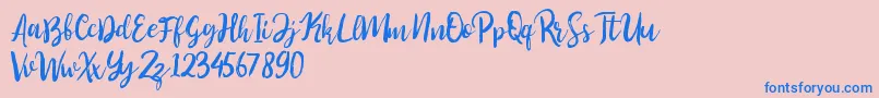 Perfect Sweet-Schriftart – Blaue Schriften auf rosa Hintergrund