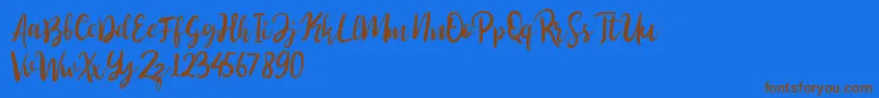 Perfect Sweet-Schriftart – Braune Schriften auf blauem Hintergrund